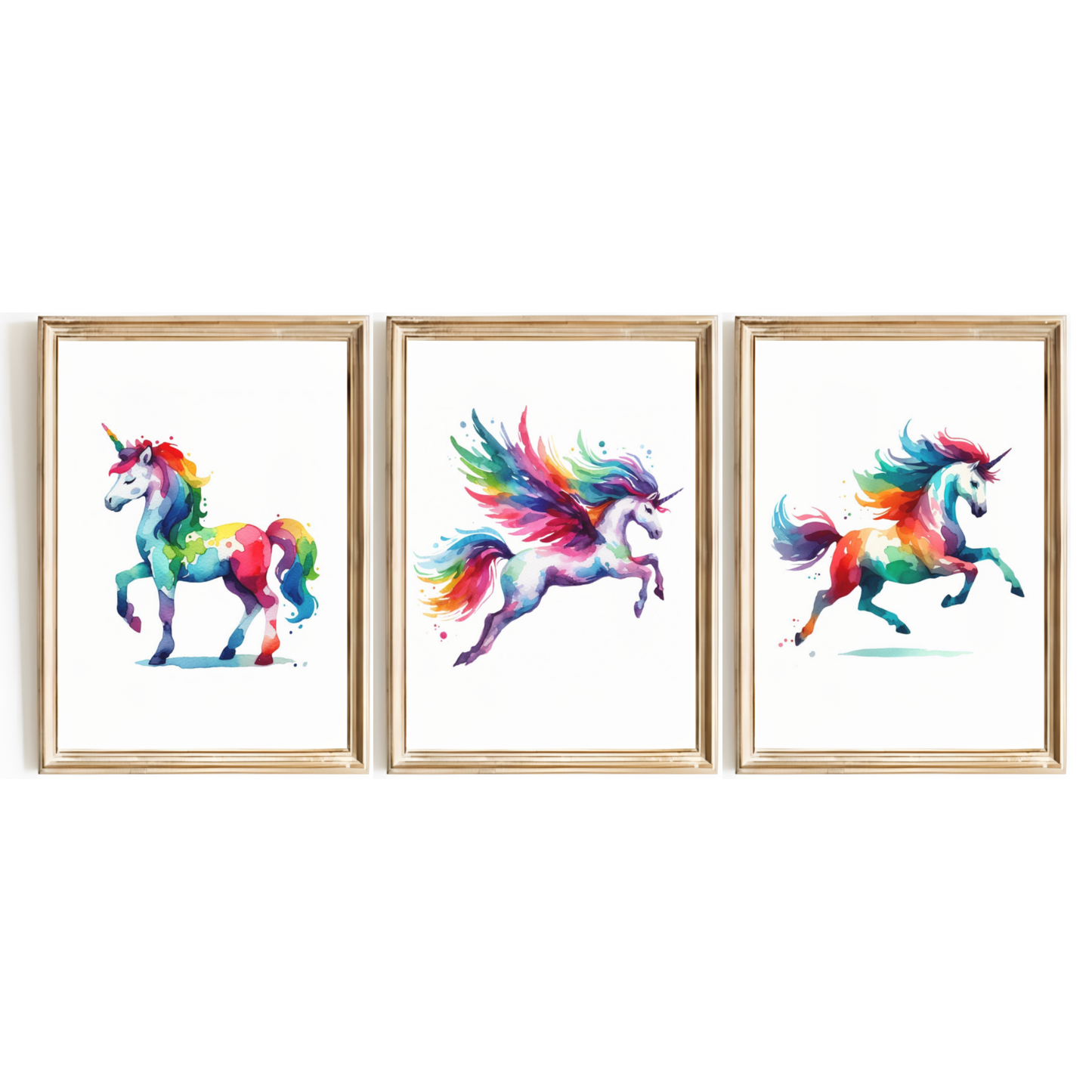 Colourful Unicorn Print Set