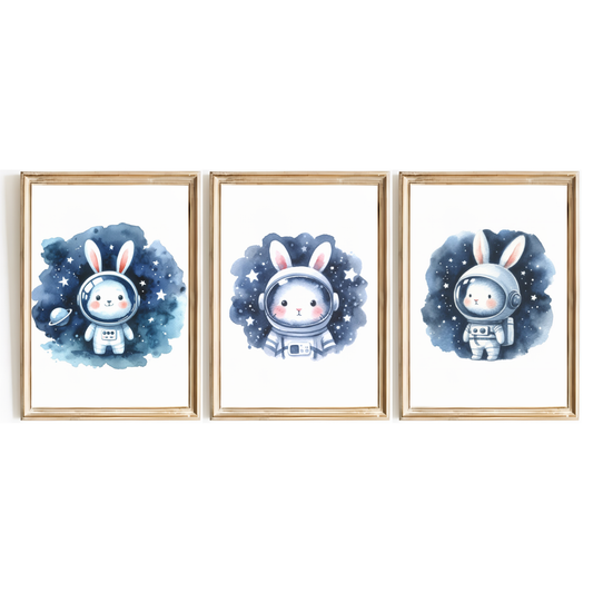 Bunny Astronaut Print Set