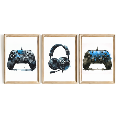 Blue Gaming Print Set