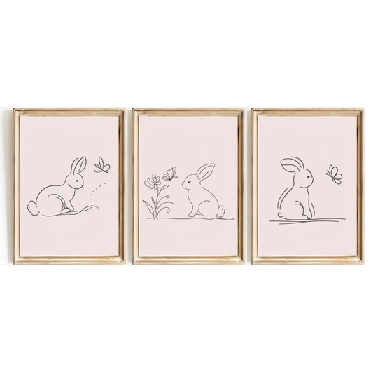 Pink Bunny Print Set