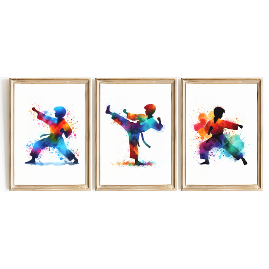 Boys Multicoloured Karate Print Set