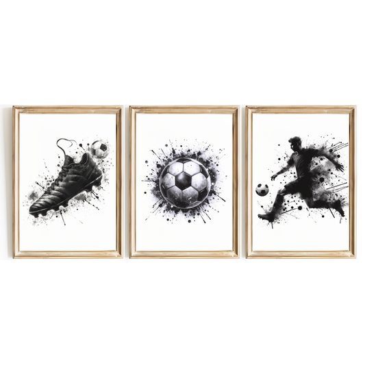 Black Football Print Set