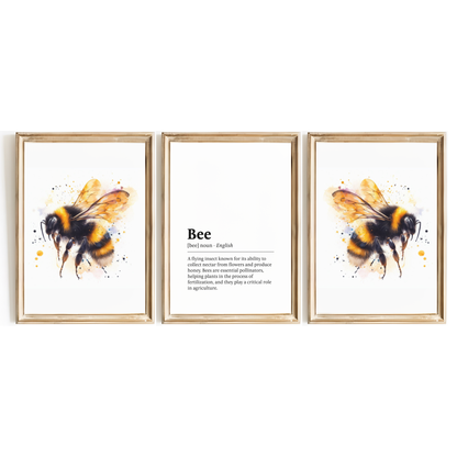 Bee Definition Print Set