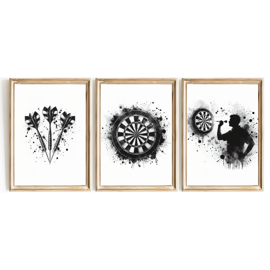 Black Darts Print Set