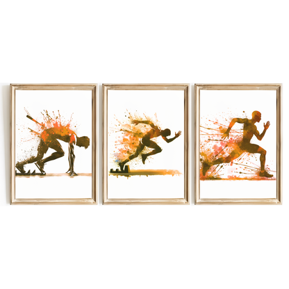 Orange Athletics Print Set