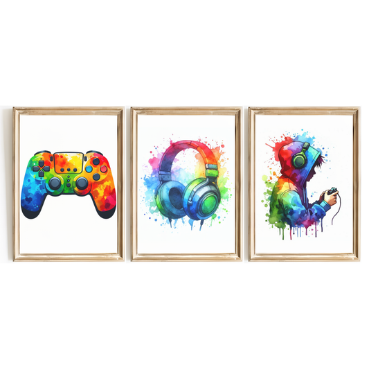 Multicoloured Gaming Print Set