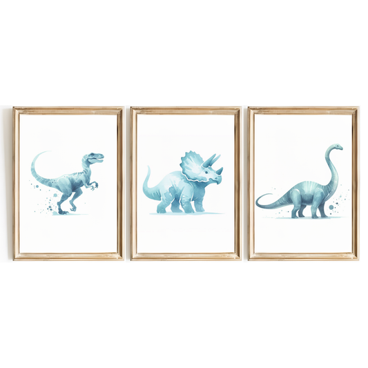 Blue Dinosaur Print Set