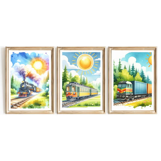 Kids Train Print Set