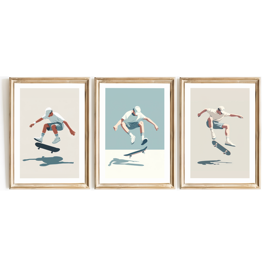 Skateboarder Print Set
