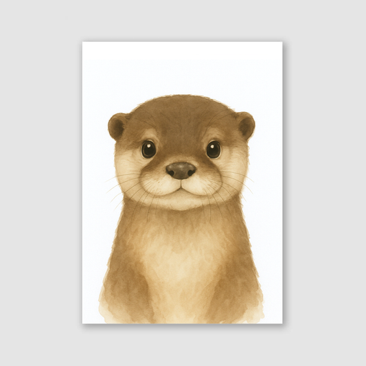 Baby Otter Nursery Print - Woodland Animal Collection