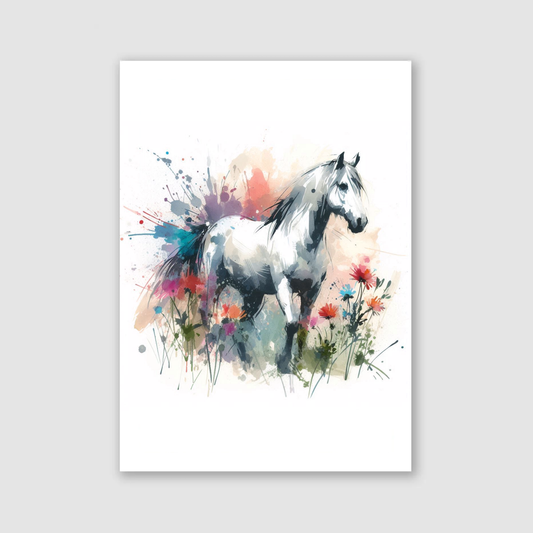 White Horse Print - Horse & Pony Collection