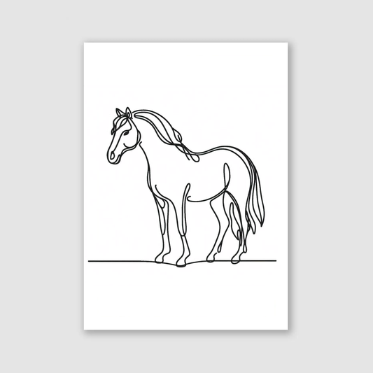 Horse Line Drawing Print - Horse & Pony Collection