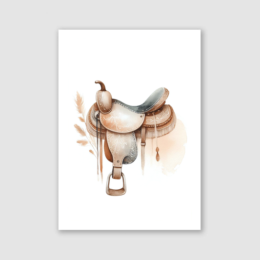 Brown Saddle Print - Horse & Pony Collection