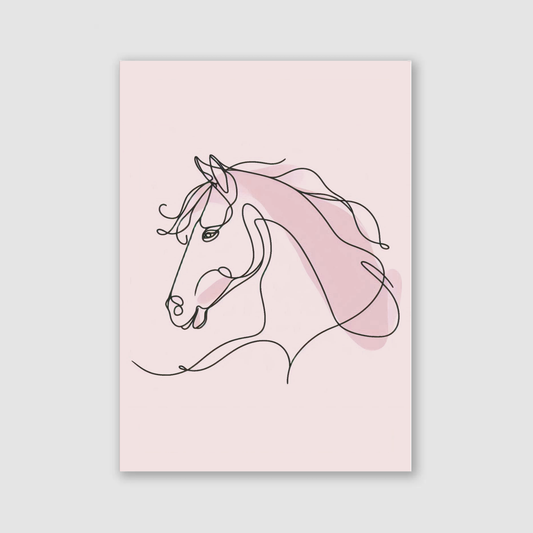 Pink Horse Portrait Print - Horse & Pony Collection