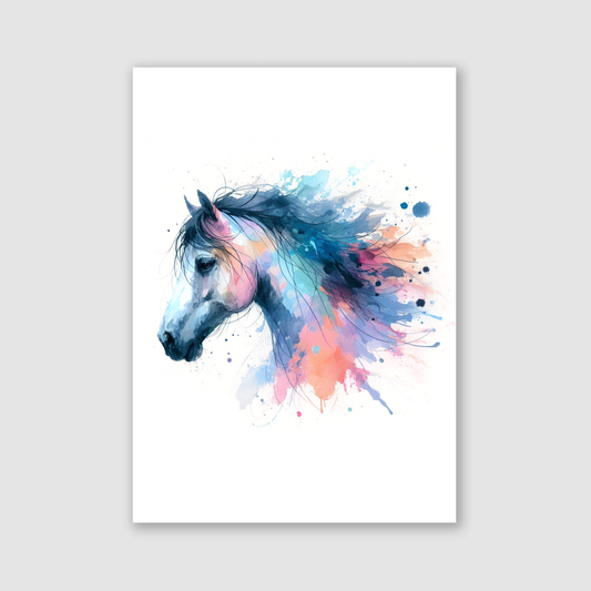 Pastel Horse Portrait Print - Horse & Pony Collection