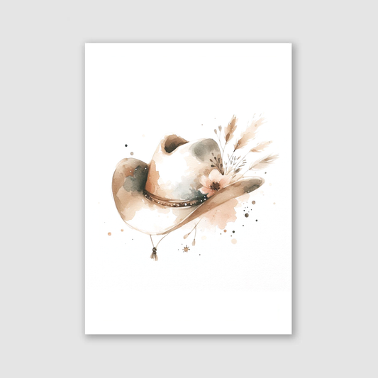 Brown Cowgirl Hat Print - Horse & Pony Collection