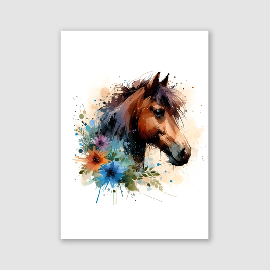Floral Pony Print - Horse & Pony Collection