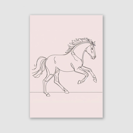 Pink Pony Line Art Print - Horse & Pony Collection