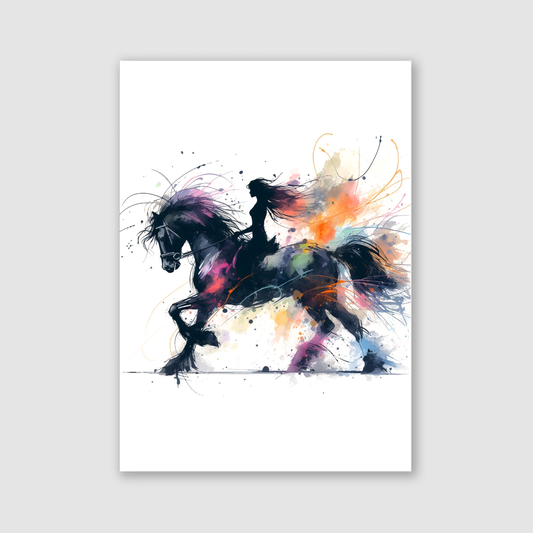 Horse Rider Print - Horse & Pony Collection
