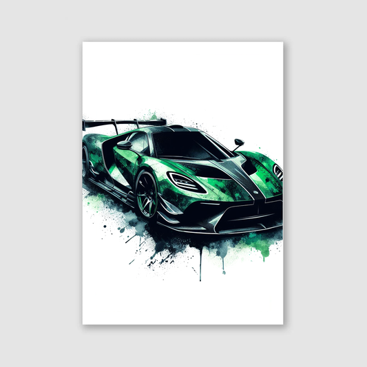 Green Supercar Print - Vehicles Collection