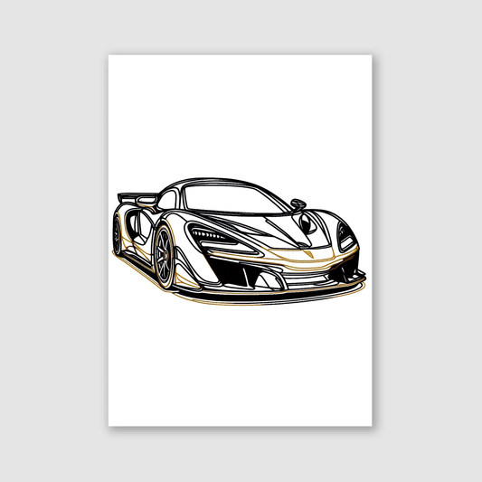 Black & Gold Car Print - Vehicles Collection