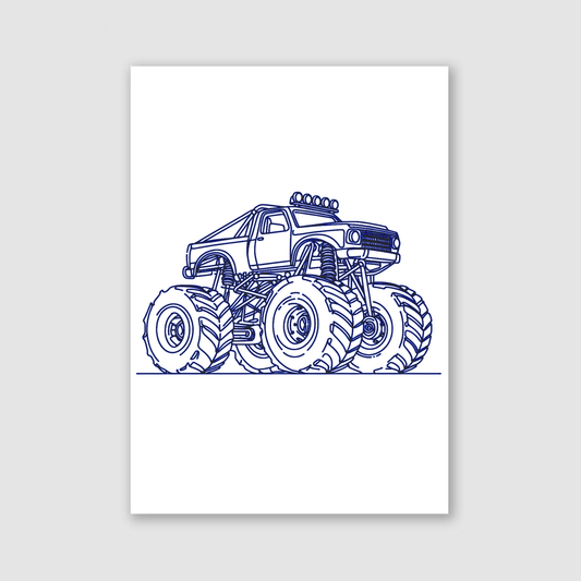 Blue Monster Truck Print - Vehicles Collection