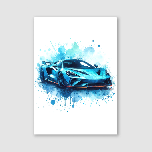 Blue Supercar Print - Vehicles Collection