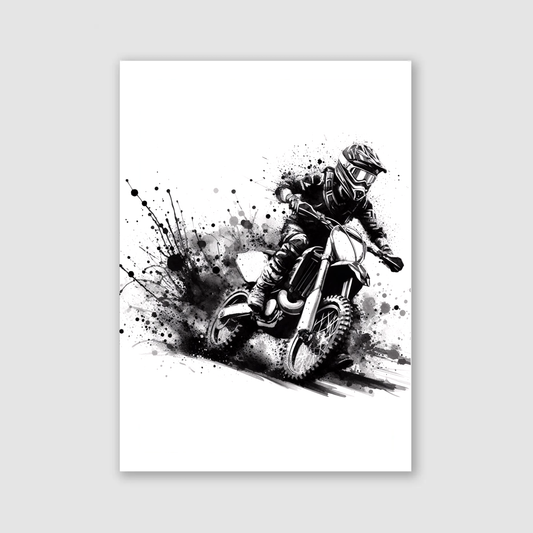 Black Motocross Print - Biking & BMX Collection