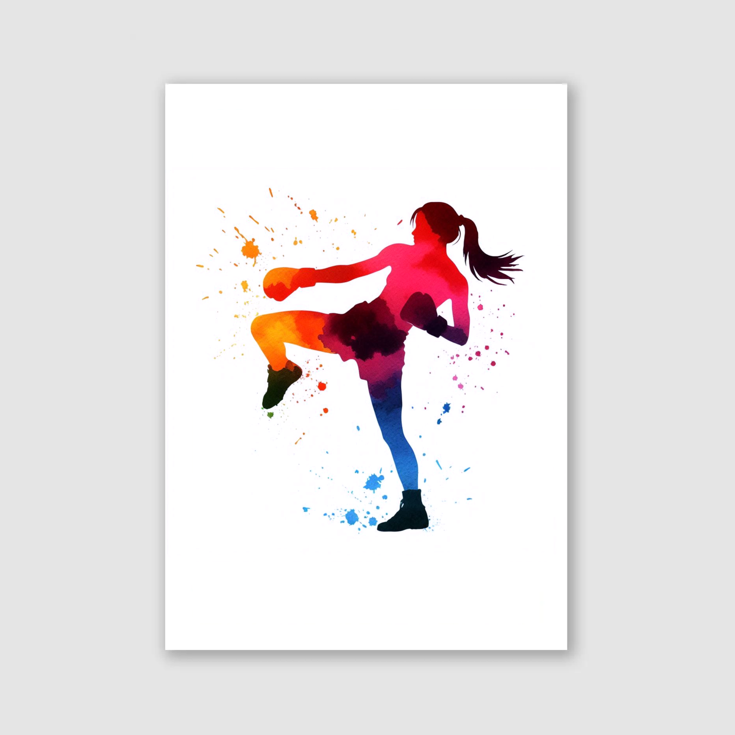 Colourful Girls Kickboxing Print - Combat Collection