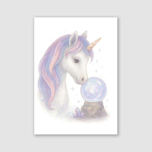 Unicorn & Crystal Ball Print - Unicorns Collection