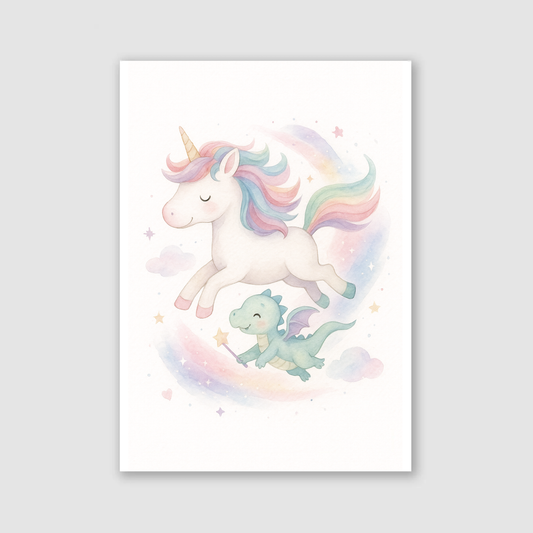Unicorn & Dragon Print - Unicorns Collection
