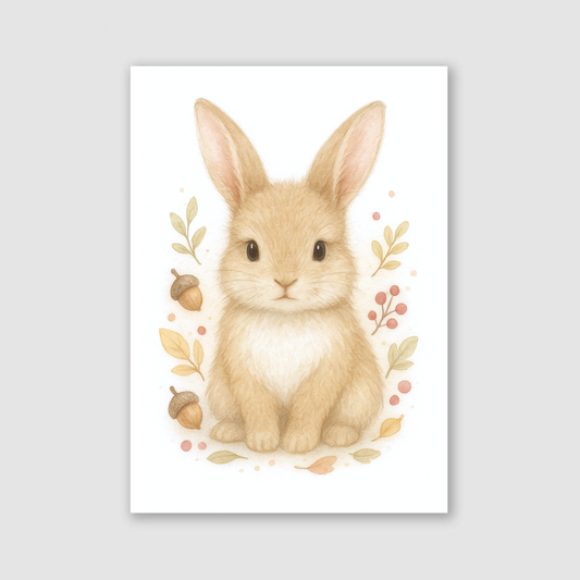 Autumn Rabbit Print - Cute Pets Collection