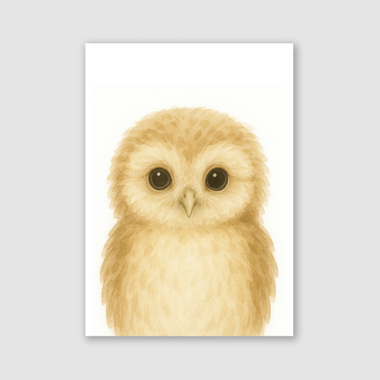 Baby Owl Nursery Print - Woodland Animal Collection