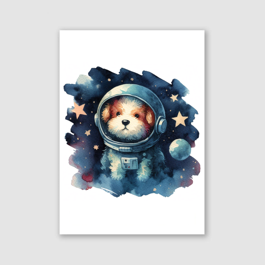 Dog Spaceman Print - Nursery Space Collection