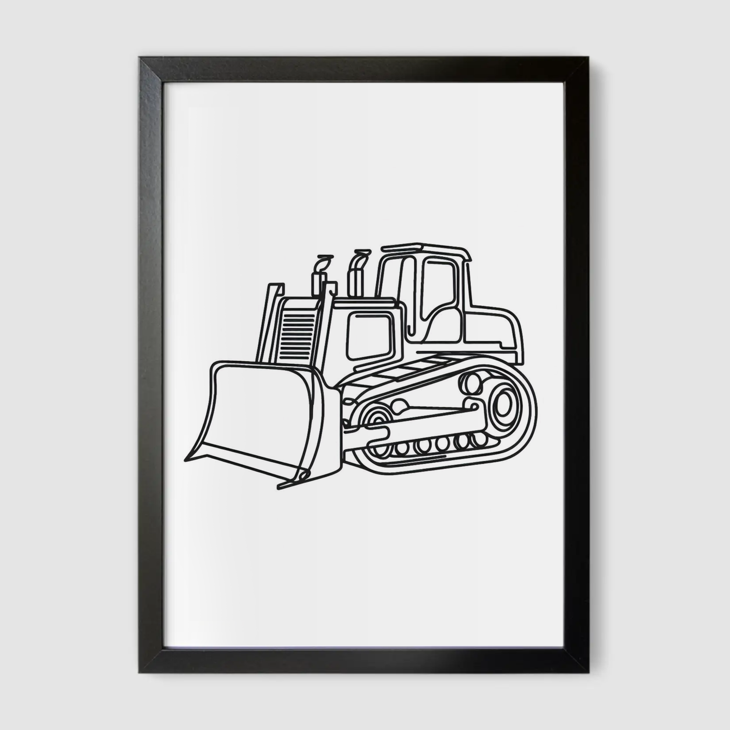 Bulldozer Line Art Print - Construction Collection