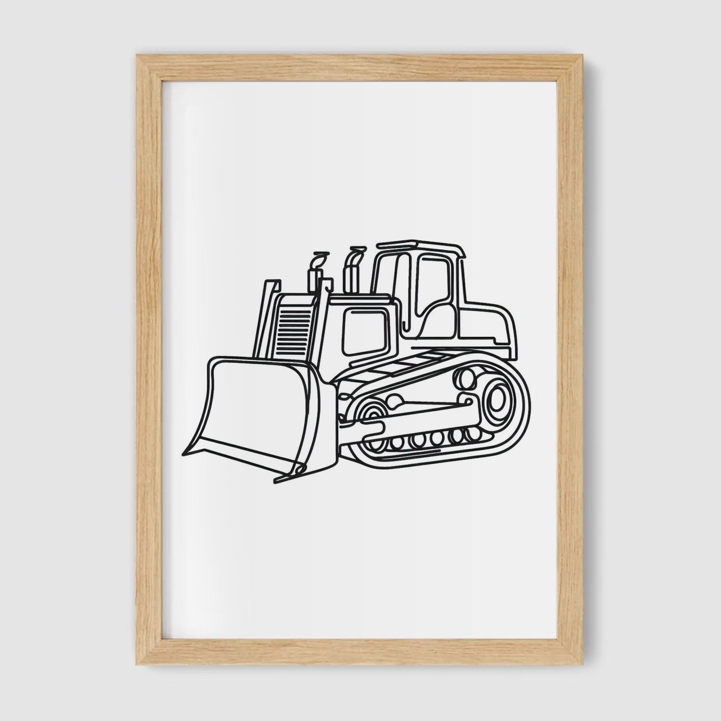 Bulldozer Line Art Print - Construction Collection