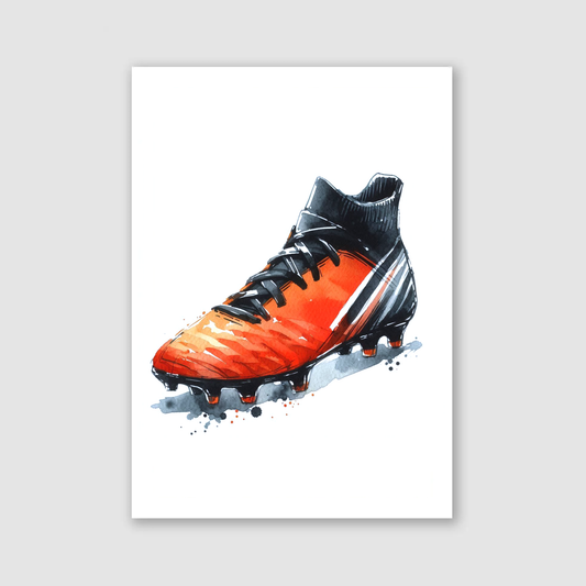 Orange & Black Football Boot Print - Football Collection