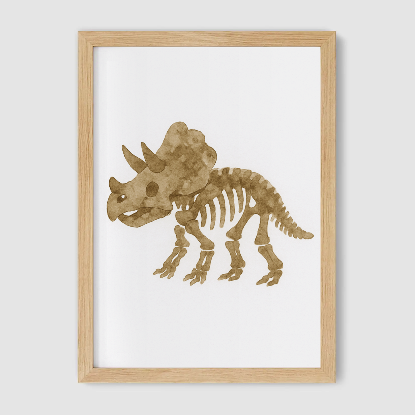 Triceratops Fossil Print - Dinosaur Nursery Collection