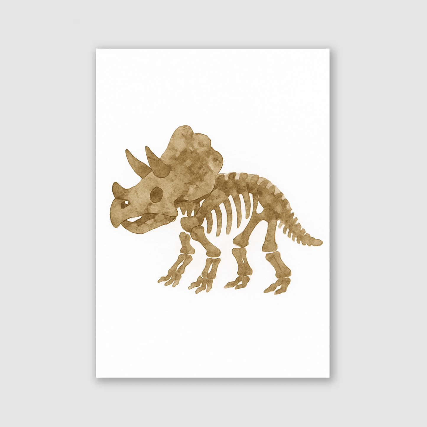 Triceratops Fossil Print - Dinosaur Nursery Collection
