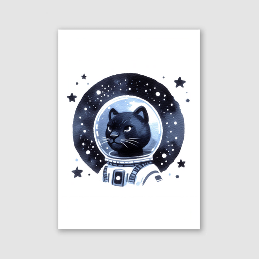 Panther Spaceman Print - Nursery Space Collection