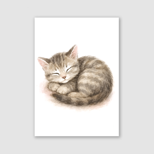 Sleeping Kitten Print - Cute Pets Collection