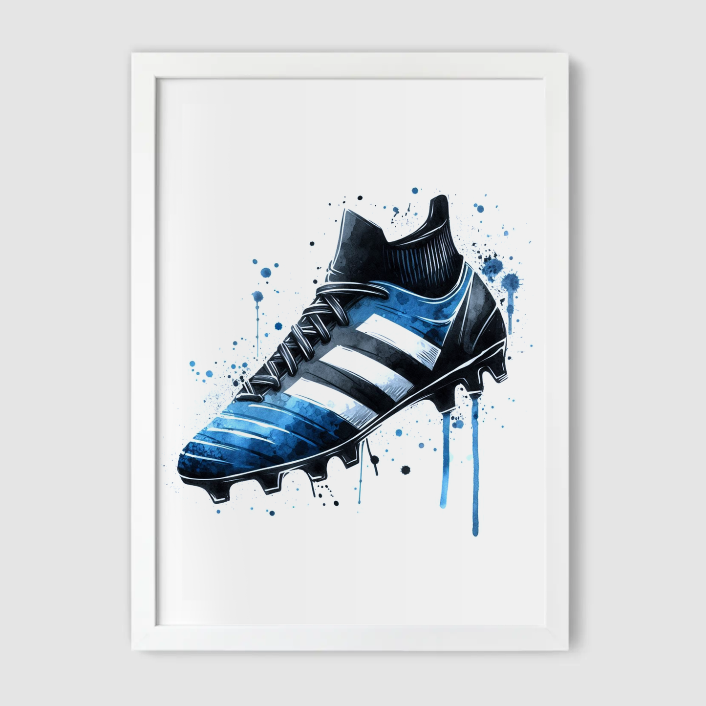 Blue & Black Football Boot Print - Football Collection