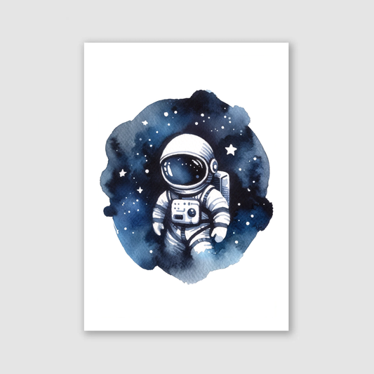 Watercolour Spaceman Print - Nursery Space Collection