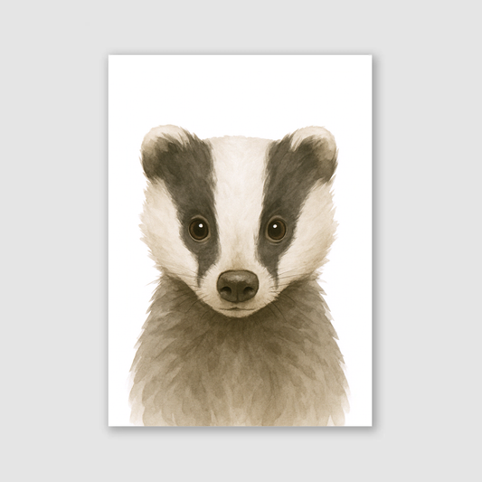 Baby Badger Nursery Print - Woodland Animal Collection