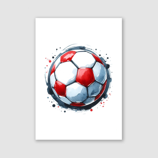 Red & White Football Print - Football Collection
