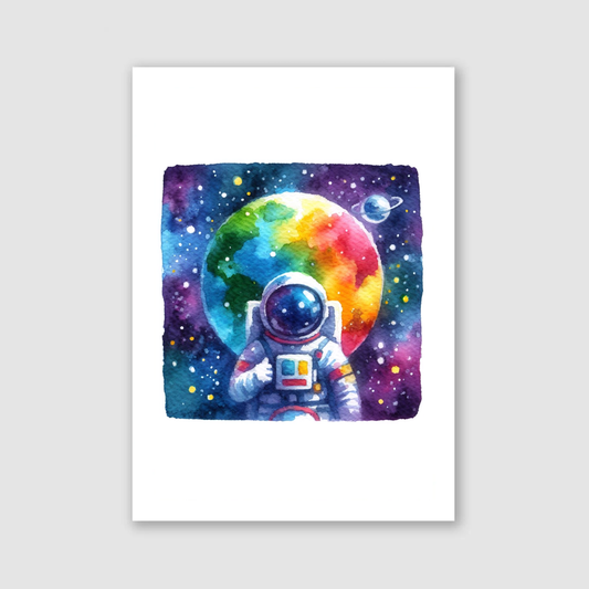 Colourful Spaceman Print - Nursery Space Collection