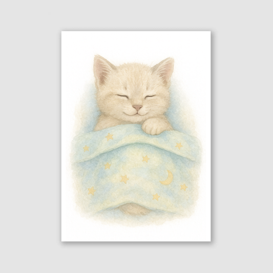 Sleeping Kitten Print - Cute Pets Collection