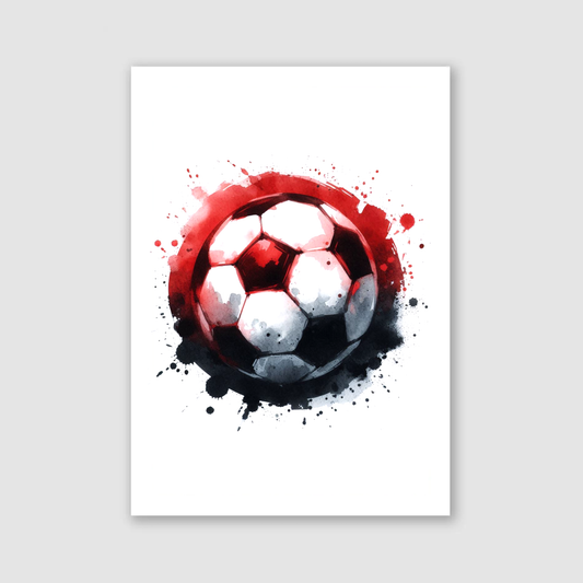 Red & Black Football Print - Football Collection