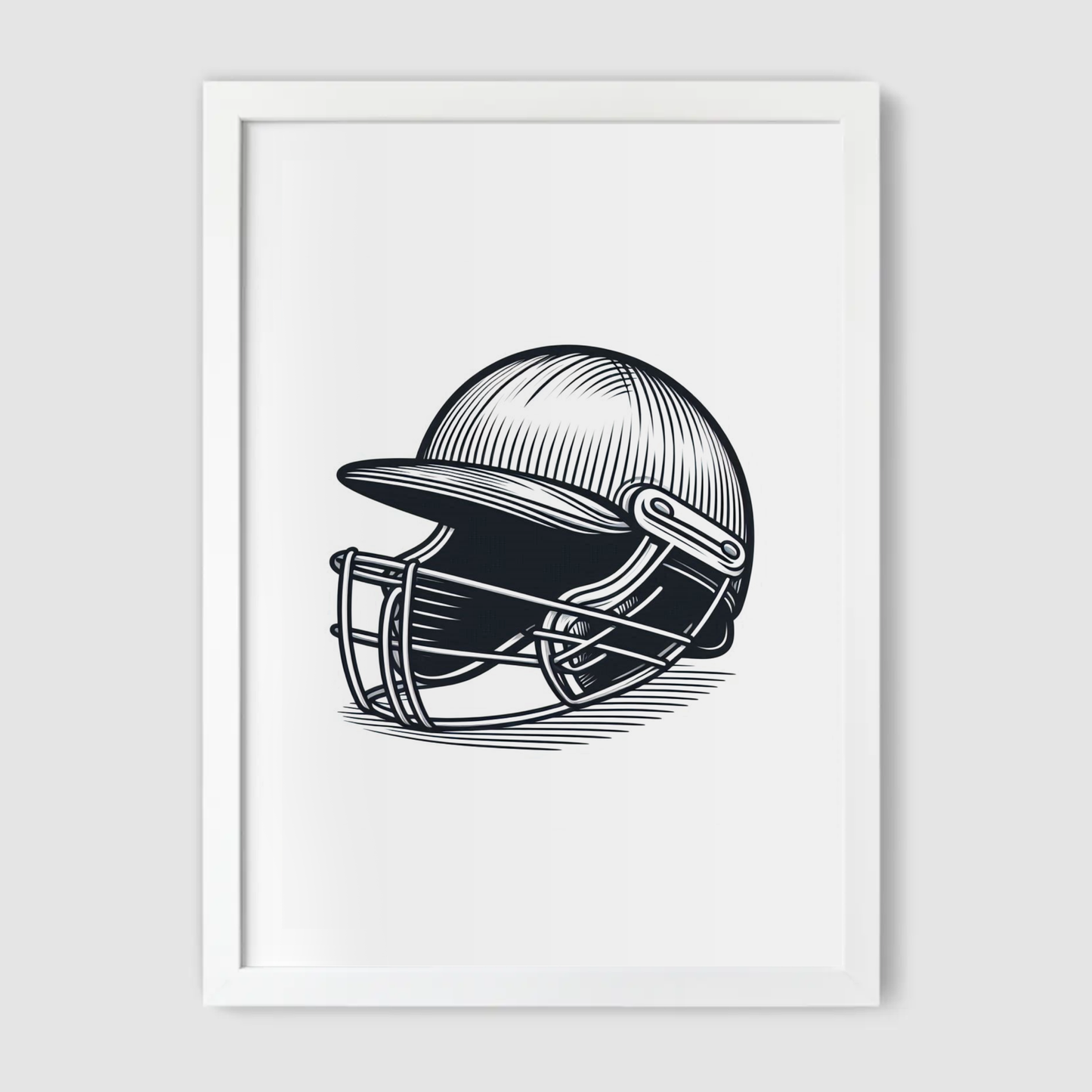 Minimalist Cricket Helmet Print - Cricket Collection