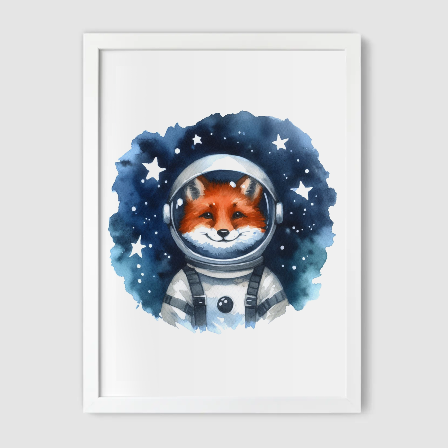 Fox Spaceman Print - Nursery Space Collection